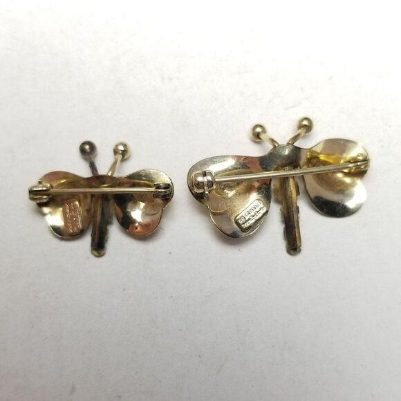 Vintage Carl Art 12k Gold Filled Rhinestone Butterfly Scatter Pin Brooch Estate - Picture 3 of 7